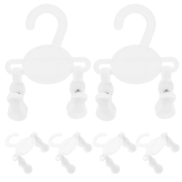 10 Pcs Baby Hangers Closet Plastic Baby Clothes Hangers With Clips Kids Sock Shoe Drying Rack For Nursery Closet Organizer