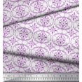 thumbnail image 3 of Soimoi Purple Rayon Fabric Moroccan Damask Print Sewing Fabric Yard 42 Inch Wide, 3 of 3