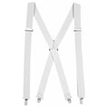 thumbnail image 1 of Mens Elastic X-Back Adjustable Straight Clip On Suspenders - White (Tall, 54" Long), 1 of 4