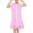 thumbnail image 2 of Hiiyo Cache-Maillot pour Grande Fille, Cache-Maillot pour Enfants à Fermeture Éclair, Peignoir à Capuche à Volants, Robe de Plage, 2 of 8