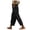 Black, variant on LOVZFMLL Women's Pants, Fashionable Solid Color Pocket Drawstring Linen Pants Navy, L