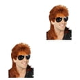 thumbnail image 3 of Shengyu Realistic Appearance Mens Wig For Punk Rock Disco Party Suitable For Various Occasions Wig Cover Red Brown 2Set, 3 of 6