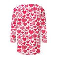 thumbnail image 5 of Penkiiy Chemises de la Saint-Valentin pour Femmes Manches 3/4 Col Rond Blouses Décontractées Imprimé Mignon Tuniques Tops 2025 L Multicolore, 5 of 5