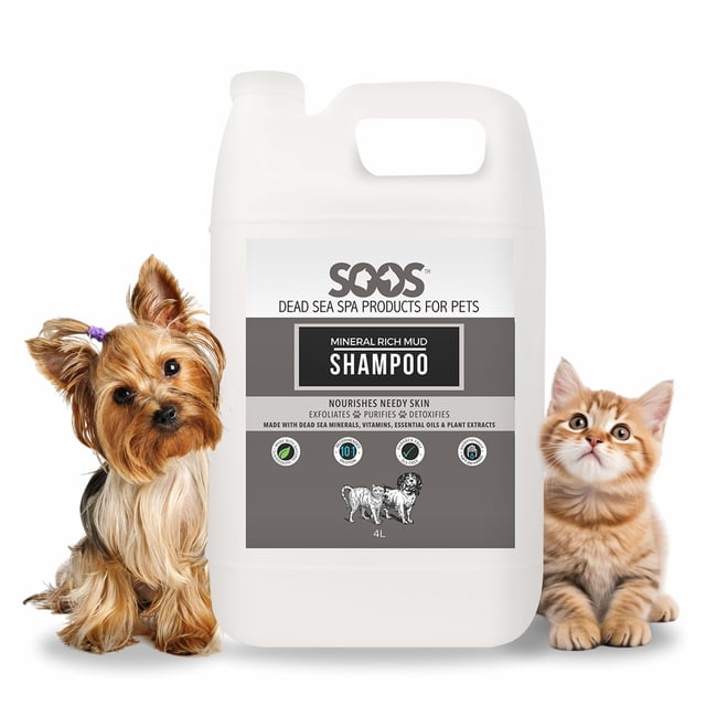 Natural Dead Sea Mineral Rich Mud Pet Shampoo For Dogs & Cats - Soos Pets