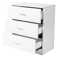 thumbnail image 4 of Ktaxon Commode à 3 Tiroirs Blanc Pur avec Poignées en Métal Table de Chevet Chambre, Blanc, 4 of 8