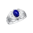 thumbnail image 3 of RYLOS Men's Rings Sterling Silver Rings Classic Designer Style 9X7MM Oval Gemstone &  Diamond Ring Lapis September Birthstone Rings For Men Size 10, 3 of 7