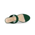 thumbnail image 4 of BLISSFUL STEP Women's Dual Clear Strap Chunky Heel Mules Slides Sandals Green 9, 4 of 7