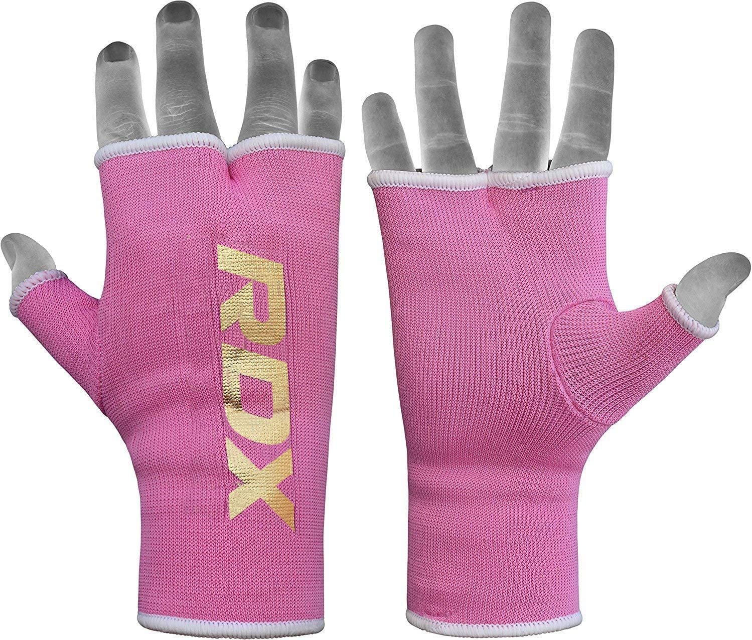 RDX, Hands wraps Inner Gloves , Half Finger Elasticated Bandages, Pink, S