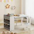 thumbnail image 2 of Qaba Ensemble Table et Chaise pour Enfants avec Rouleau de Papier, Table d'Artisanat, Gris, 2 of 10