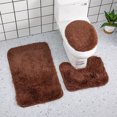 thumbnail image 1 of TIMIFIS Bathroom Rugs Household Supplies Solid Color 3 Piece Bathroom Rug Set Bathroom Toilet Carpet Anti-Slip Mat Solid Color Bathroom Toilet Floor Mat Mothers Day Gifts pring, 1 of 7