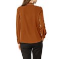 thumbnail image 4 of INSPIRE CHIC Women's Tie Neck Button Down Work Long Sleeves Blouse Shirts, 4 of 5