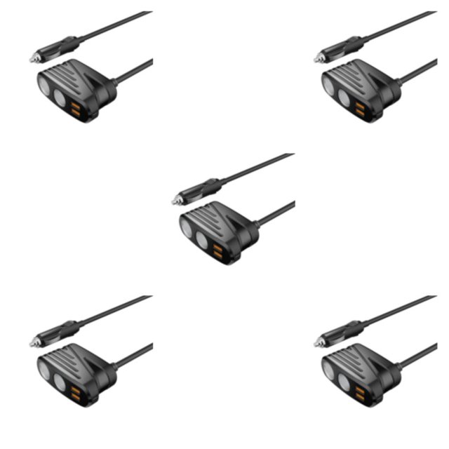 Decodeary Quick Charge 30 Car Cigarette Lighter Adapter With Safety Features Cigarette Lighter Splitter black 5Set