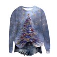 thumbnail image 2 of UPPADA Chandails de Noël pour Femmes, Imprimé d'Arbre de Noël, Chandail à Manches Longues, Hauts à Enfiler, Automne, Chandail Confortable, Col Rond de Noël, Offres de Chandails, 2 of 4