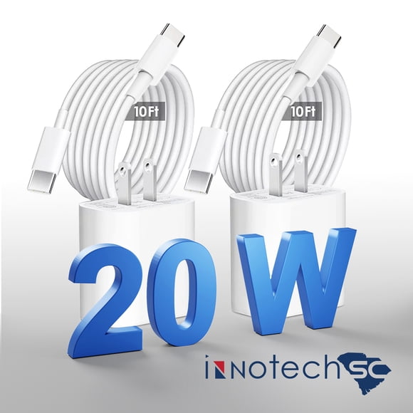 iPhone Charger 10 Ft [MFi Certified] 20W USB C Charger with 10-Foot-Long Charger Parallel Cable Fast Charging Compatible with iPhone 14/14 pro/14 plus/14 pro max/13/12/11/11Pro/XS/X/XR, iPad [2 Pack]