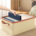 thumbnail image 5 of Clothes Storage Organizer Bins Containers,Cotton And Linen Foldable Storage Box Wardrobe Finishing Oxford Cloth Storage Folding Storage Box Clothing Storage Box, 5 of 5