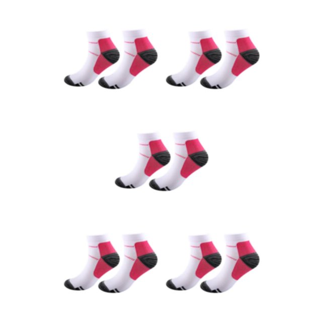 kurtrusly 1/2/3/5 2pcs/set Compression Socks For Women Performance And Reduce Fatigue Relieve rose red S/M 5PCS