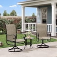 thumbnail image 3 of Patio Swivel Rocking Chairs Set,360°Swivel Chairs,Padded All-Weather Breathable Textilene,Durable Metal Frame for Lawn, Garden, Porch, Poolside,Brown (Set of 2), 3 of 8