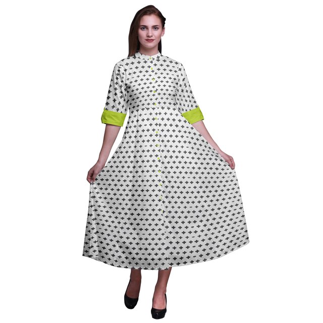 Bimba Geometric Ladies Button Down Print Dress A-Line Cocktail Party Shirt Dress-Medium