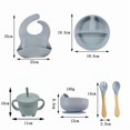 thumbnail image 3 of Children's Tableware Set Baby Complementary Food Training Silicone Tableware 8pce Set Baby Suction Cups Bowls Baby Supplies, 3 of 6