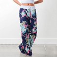 thumbnail image 2 of ORUYROP Womens Wide Leg Yoga Palazzo Pants Casual Printed Drawstring Trousers, 2 of 6