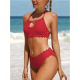 thumbnail image 3 of Charmo Women Keyhole Cutout Bikini Sexy Two Piece Bathing Suits Mid Rise Swimsuits, 3 of 5