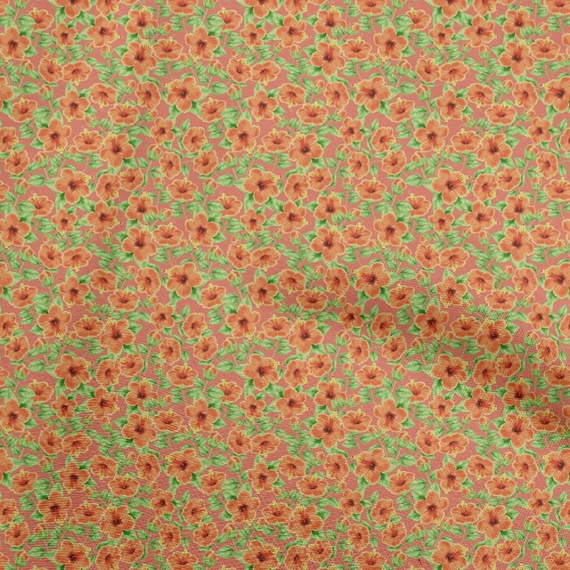 oneOone Cotton Poplin Orange Fabric Tropical Craft Projects Decor Fabric Printed By The Yard 56 Inch Wide