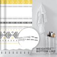 thumbnail image 3 of Extra Long 72"x84" Moroccan Style Shower Curtain Set with Plastic Hooks Machine Washable Waterproof Polyester Fabric Bathroom Curtain Modern Farm for Bathroom Decor, Yellow Grey White, 3 of 5
