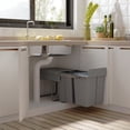 thumbnail image 2 of HOMCOM 10.6 Gal Pull Out Trash Can, Kitchen Garbage Bin with 3 Compartments, 2 of 10