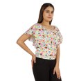 thumbnail image 2 of Moomaya Hauts Imprimés pour Femmes Blouse à Manches Courtes Évasée, 2 of 7