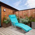 thumbnail image 2 of Costway 2PC  Outdoor Folding Chaise Lounge Chair w/Cushion Turquoise, 2 of 10
