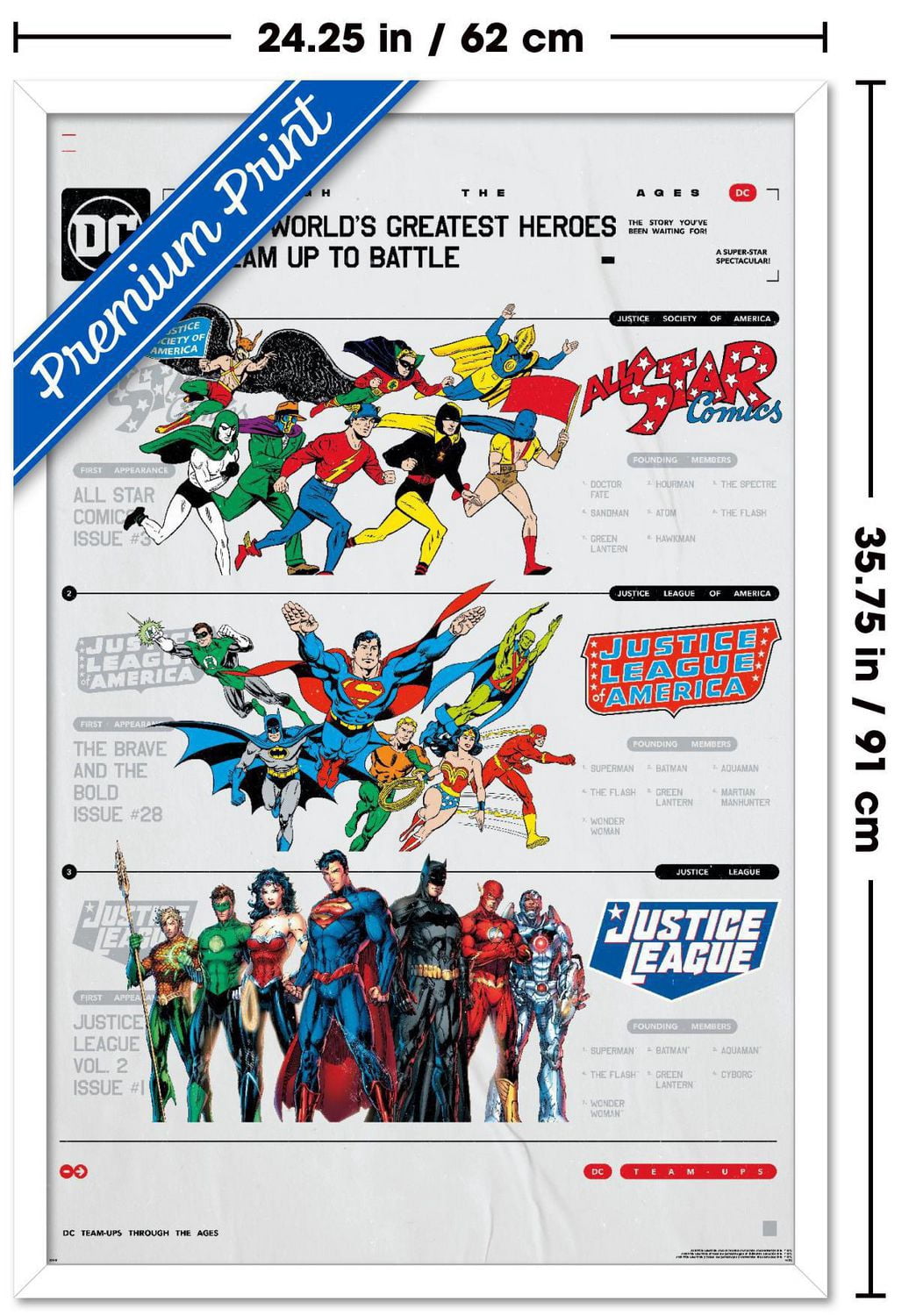 DC Comics 90th - Greatest Team-Up Wall Poster, 22.375" x 34" Framed