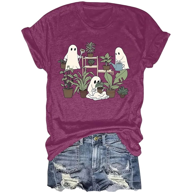 LUOGENLI T-shirts pour Femme pour Femmes T-Shirt à Lettres Imprimées Col Rond Décontracté Personnalité Mode T-Shirt à Manches Courtes T-shirts pour Femmes T-shirts Graphiques T-shirts Vintage Vêtements d'Été Rouge m