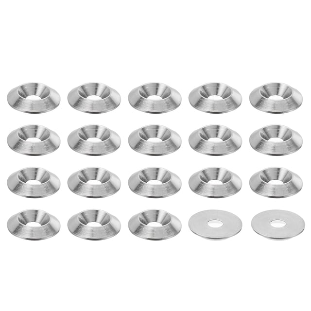 Unique Bargains Rondelle à Fraisage M5 18mmx3.5mm en Acier Inoxydable 304, Rondelle de Tasse de Finition, Joint de Tête de Vis/boulon, Lot de 20