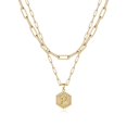thumbnail image 1 of Colliers à Initiale Superposés pour Femmes, Collier Chaîne Trombone Simple Mignon Pendentif Lettre Hexagone Collier Ras-du-Cou à Initiale Colliers Superposés Dorés pour Femmes, PGold, 1 of 5