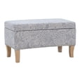 thumbnail image 1 of Linon Stephanie Wood Upholstered Storage Ottoman in Stone Gray, 1 of 14