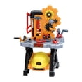 thumbnail image 1 of Bunblic Kids Tool Bench Construction Workbench Toy Electric Drill Realistic Tool Interactive Tool Bench Toy for Coordination Thinking yellow with hat, 1 of 8