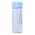thumbnail image 1 of O-055 Gobelet d'Eau Carré Transparent Bleu en Plastique 500 ml Design Minimaliste Hydratation, 1 of 6
