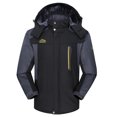 thumbnail image 1 of LSLJS Mens Winter Thickening Velvet Hoodie Warmth Wind Protection Outdoor Coat( Black, L), 1 of 9