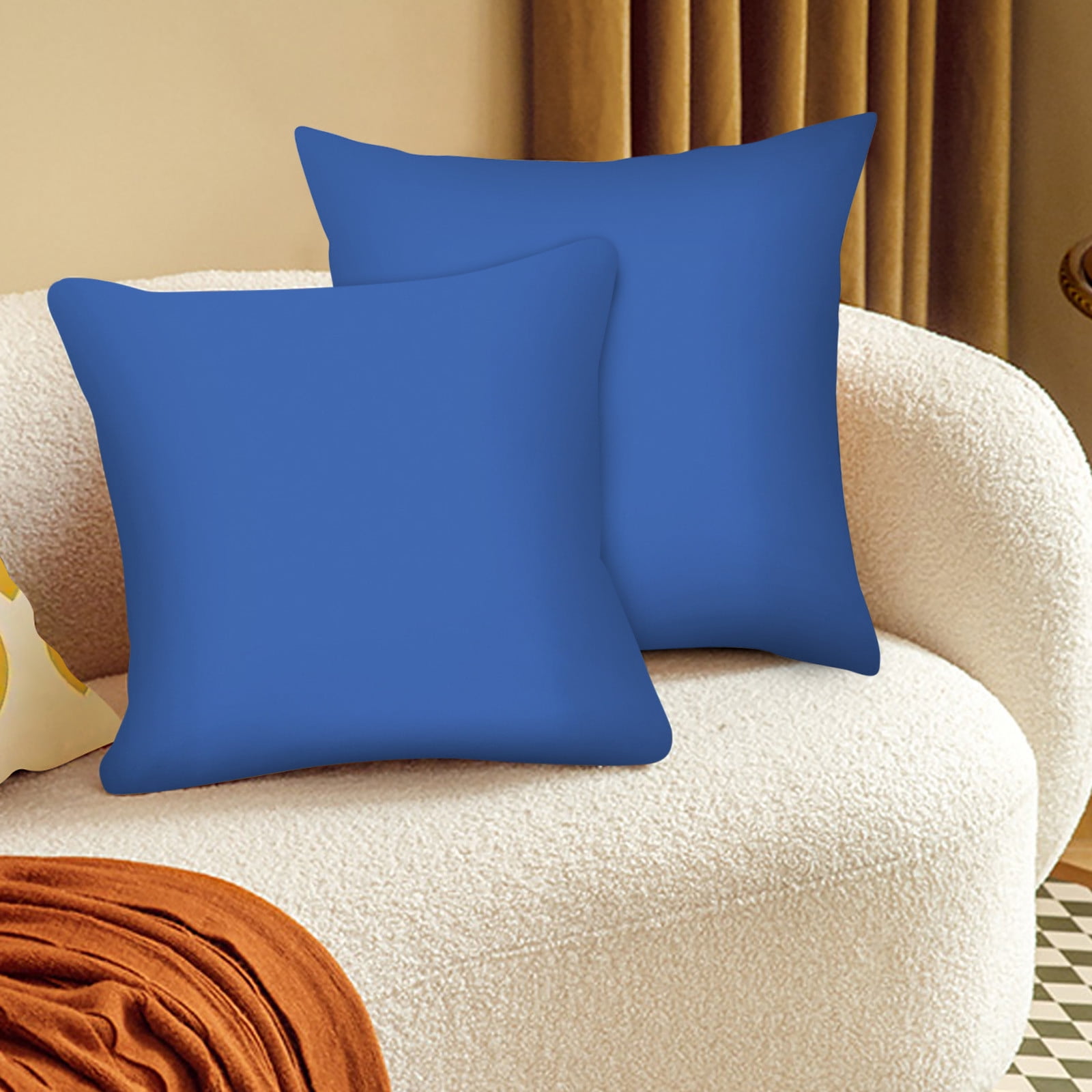 UsRHHA 2PCS Solid Color Pillow Cover 45x45cm, Modern Cushion Case for Sofa Bed Chair Outdoor Use, Breathable Pillow Protector Backrest Cover