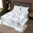thumbnail image 2 of YST Blue Hydrangea Queen Coverlet Set Chic Floral Quilt Set, Rainbow Butterfly Bedspread Set Spring Flower Bedding Set, Super Cozy Lightweight Bed Quilt Green Leaf Decor, 2 of 3