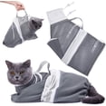 thumbnail image 1 of Cat Bathing Bag，Puppy Dog Cleaning Shower Bag- Adjustable Anti-Bite and Anti-Scratch Polyester Soft Restraint Cat Grooming Bag for Bathing, Nail Trimming, Injection, Medicine Taking, 1 of 7