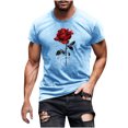 thumbnail image 1 of Weiqiqre T-Shirts pour Homme T-Shirt à Imprimé Graphique Col Rond Manches Courtes T-Shirt Décontracté Hauts, 1 of 4