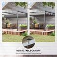 thumbnail image 4 of Outsunny 13' x 10' Patio Pergola with Retractable Canopy, Dark Grey, 4 of 10