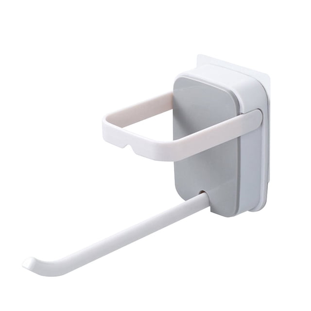 Hanger Wall Mounted Self Adhesive Storage Hook Foldable Plastic Clothes Rack Organizer Gray