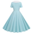 thumbnail image 3 of Babysbule Robe pour Femme 2024 Été Mode Femmes Décontractée Unie Vintage à Manches Courtes à Col en V Robe Mini pour Dames, 3 of 7