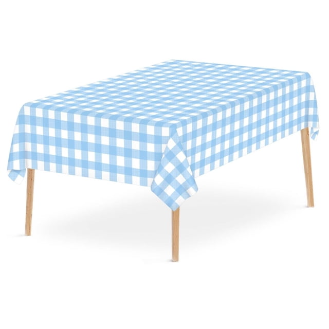 Penkiiy Checkered Tablecloth 554 x 108 Inch Plastic Plaid Tablecloth Vinyl Tablecloth with Flannel Backing Party Table Cloth Oilcloth Waterproof Tablecloth