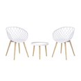 thumbnail image 1 of Jamesdar Kurv Steel Chat Ensemble en Blanc et Naturel, 1 of 10