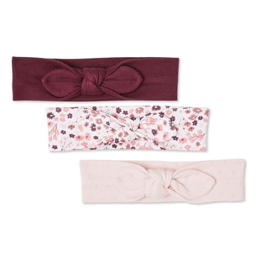 George Baby Girls' Layette 100% Cotton 3-Pack Headband