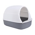 thumbnail image 4 of Cat Litter Box with Hood Kitty Litter Box with Lid Removable, Durable Closed Cat Gray, 4 of 8