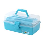 Tachiuwa Portable Medical Box Art Crafts Case 3 Layer Storage Box Small Medicine Box First Aid Kit Medical Box for Family Use Drom Car Blue
